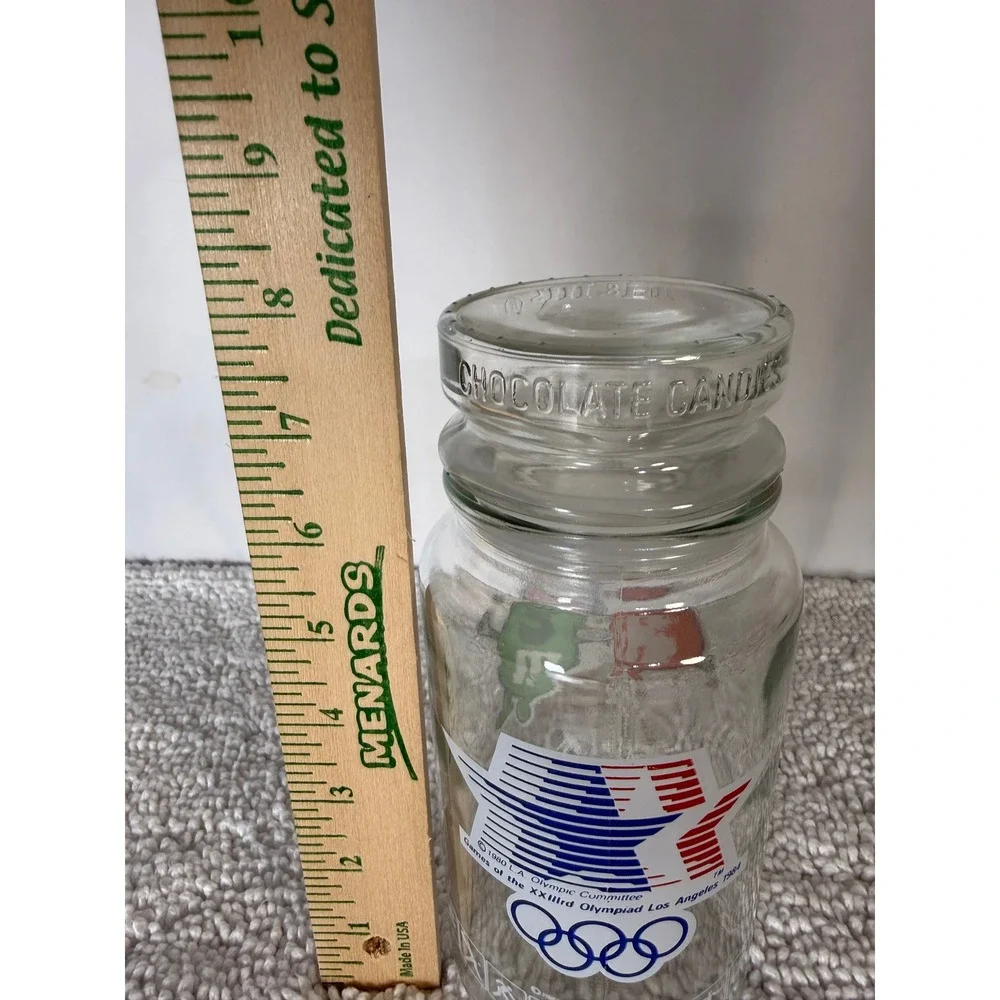 1984 Los Angeles Olympics M M Jar Glass Candy Container‎ Collectible